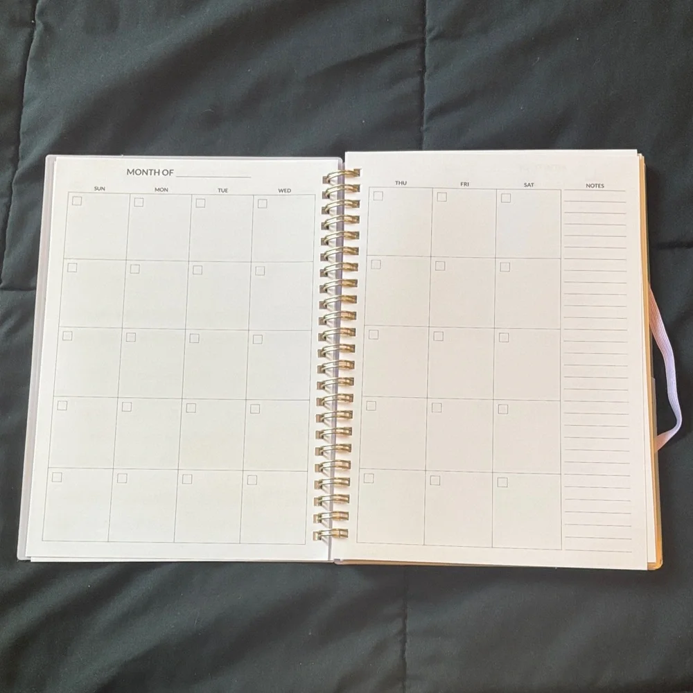 Purple and Gold Spiral Fitness Journal